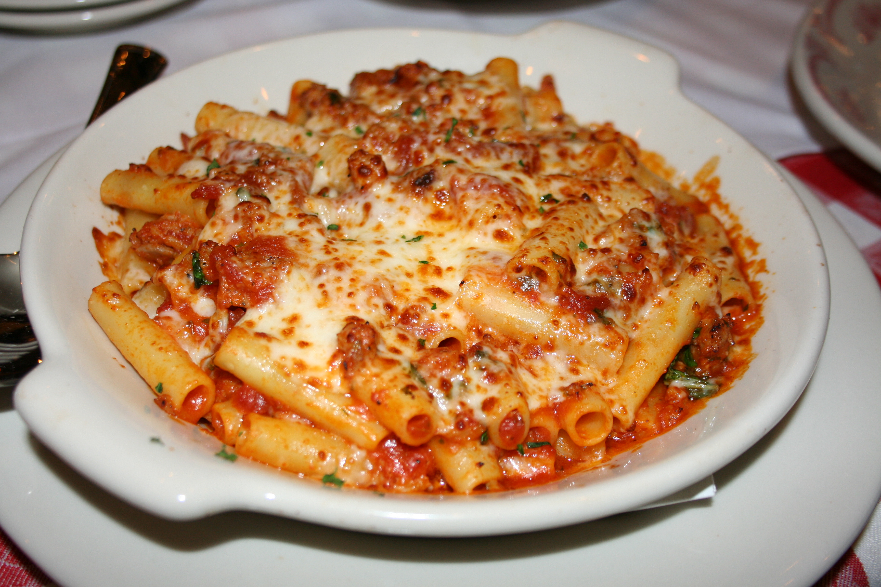 Taylor Street baked ziti with Italian sausage, pomodoro sauce and Italian cheese blend. (Photo: Mark Heckathorn/DC on Heels)