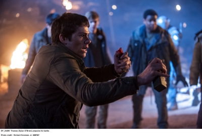 Thomas (Dylan O’Brien) prepares for battle in 
