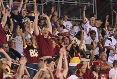 Washington Redskins fans have no dress code except for maybe fan gear. (Photo: Keith Allison/Flickr)
