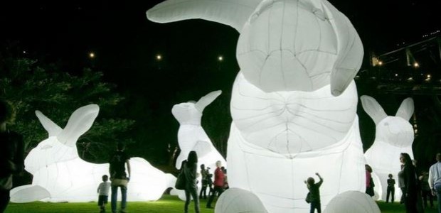 Giant, luminescent bunnies and other displays will light up Yards Park this weekend. (Photo: The Yards)