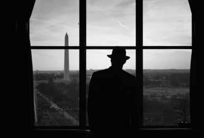 “Monument Watcher at Dusk” taken by photographer Bridget Murray Law is one of the winning photographs selected for the Exposed D.C. photography exhibit now on display at Carnegie Library. (Photo: Bridget Murray Law)
